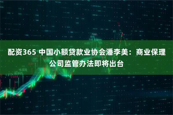 配资365 中国小额贷款业协会潘李美：商业保理公司监管办法即将出台